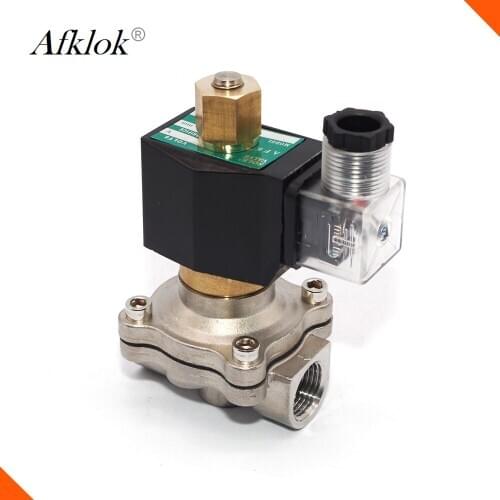 Stainless Steel 2 way 1 inch Water Solenoid Valve NPT AC220V AC120V Normally Open 150 degrees Celsius