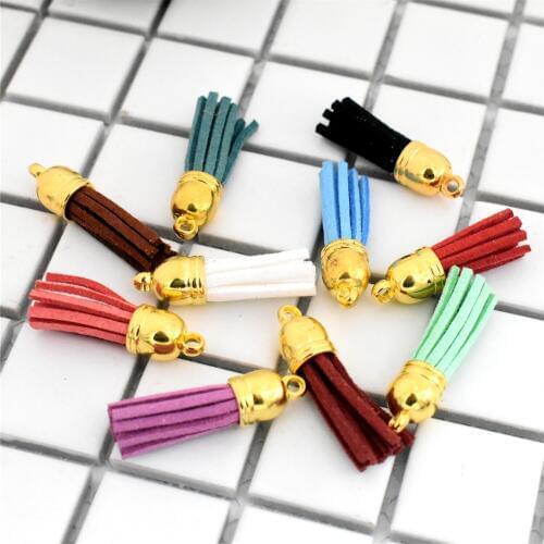 20pcs/lot Full Length 40mm Mixed Candy Color Mobile Phone Bag Key Pendant Small Tassel DIY Jewelry Accessories