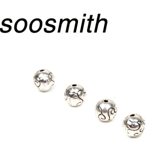 30pcs/lot 7MM Tibetan Silver Metal Beads Spacer Beads For Charm Bracelets Jewelry Making DIY Craft Wholesale