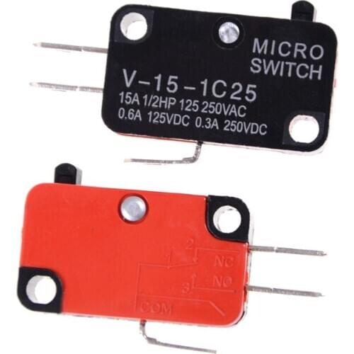 5pcs/lot 250V 16A Microwave Oven Door Arcade Cherry Push Button SPDT 1 NO 1 NC Micro Switch V-15-1C25