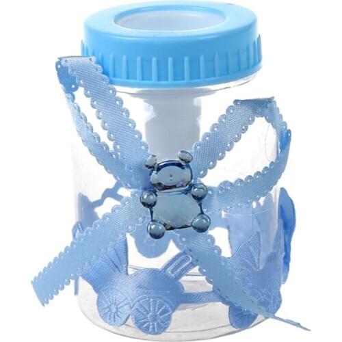 50pcs/lot Baby Bottle Candy Box Party Supplies Baby Feeding Bottle Wedding Favors and Gifts Box Baby Shower Baptism Decoration