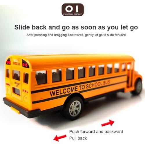 6 Style Christmas Gift Huge Yellow School Bus Sound Light Fun Open-able Doors Pull Back Model Music Car Toy For Children Gift