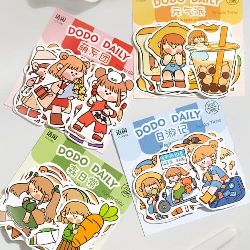 8packs/LOT doudou daily series Creative decoration DIY waterproof paper sticker