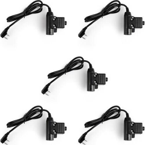 Artudatech 5Pcs 2Pin Z Tactical Bowman TCI U94 PTT Headset For Motorola Kenwood TYT TK 3208