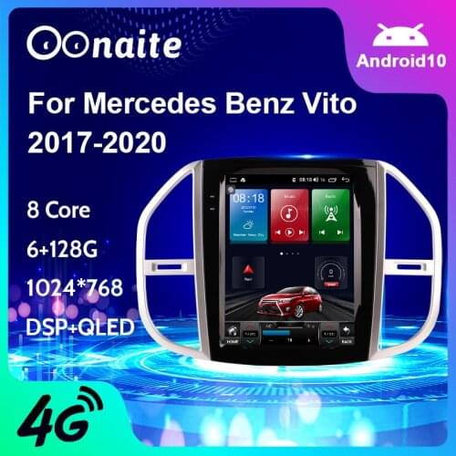 Oonaite Android 10.0 DSP CarPlay Car Radio Multimedia Video Player Auto GPS For Mercedes Benz Vito 3 2017 - 2020 2 din dvd