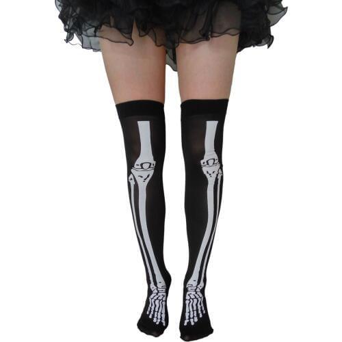 Free Shipping Adult Party Skeleton Printing Stockings 3S8187 Cheap Women Nylon Stockings