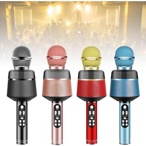 Q008 Bluetooth-compatible 5.0 Wireless Microphone Handheld Mic Mini USB Home KTV for Music Speaker Player Singing Recorder Mic