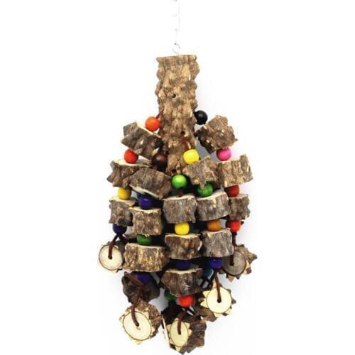 Large Parrot Chew Toy Bird Chewing Toy Wooden Blocks Tearing Toys