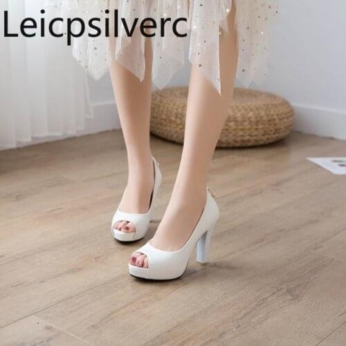 Womens Sandals summer new style Shallow mouth Fish mouth Thick heel High heel Womens shoe plus size 32-43