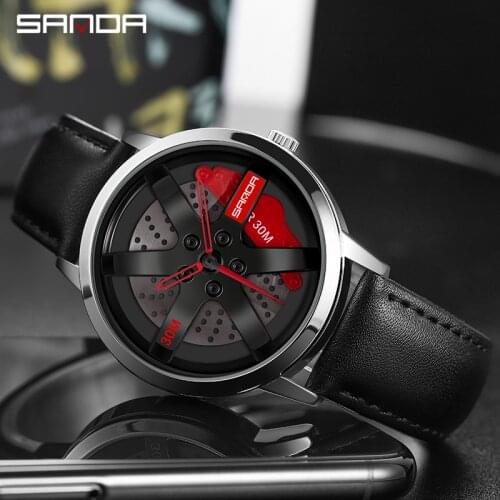 Reloj Hombre SANDA Mens Watches Waterproof Top Brand Luxury Leather Strap Sport Watch Quartz Men Wristwatch Relogio Masculino