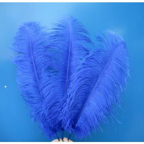 Cheap! Beautiful sapphire ostrich feathers 50 pcs 14-16 inches / 35-40 cm Free Shipping