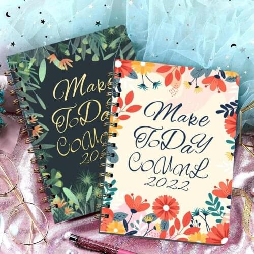 English Daily Weekly Planner Agenda Notebook Calendar Book Portable A5 2022 Schedules Stationery Office School Supplies