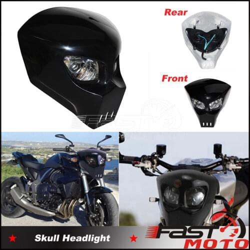5 Colors Custom Motorcycle Headlamp Skull Mask Black Fairing For Honda Suzuki Harley Yamaha Street Bikes 12V Front Headlight