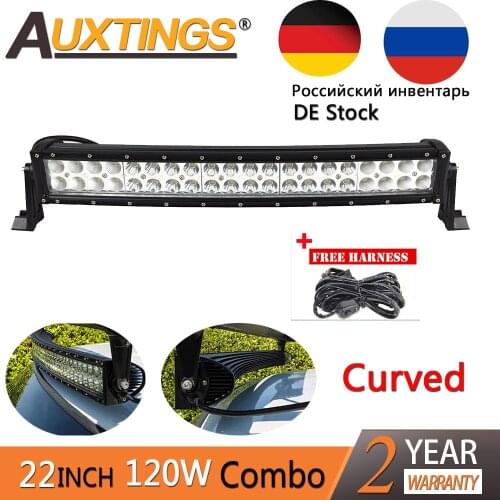 Auxtings 21'' inch CE RoHS aluminum housing 4x4 truck UTV ATV tractor 120W curved offroad car led light bar for Offroad Boat Car