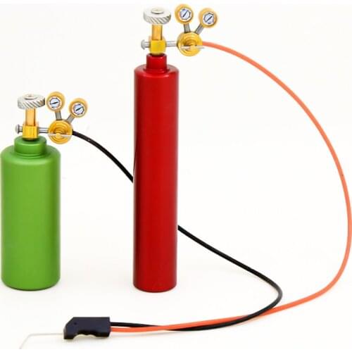 2pcs 1/18 Aluminum Alloy Oxygen Acetylene Bottle For 1/10 RC Crawler 1/14 Tamiya RC Truck TRX4 G500 TRX6 G63 Scania Axial SCX10