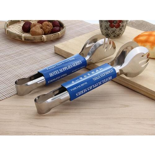 1PC 23CM Stainless Steel kitchen Tongs Cook Bread Clip Pastry Clamp BBQ Tools Food Tongs Kitchen Accessories PN 002