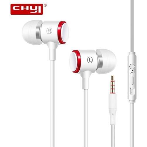 CHYI Metal Gaming Headset Compatible Universal Wired 3.5mm Earphone With Microphone Mic For Iphone Samsung Huawei Xiaomi Headset