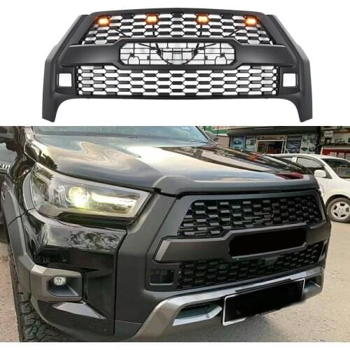 New Racing Grills For Hilux Grill For Hilux Revo Rocco 2021 Auto Accessories Modified Front Bumper Mesh Cover Grills