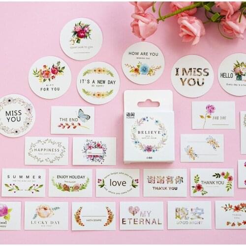 50PCS/box New Cute Thank You Paper Lable Sealing Stickers Crafts And Scrapbooking Decorative Lifelog DIY Stationery