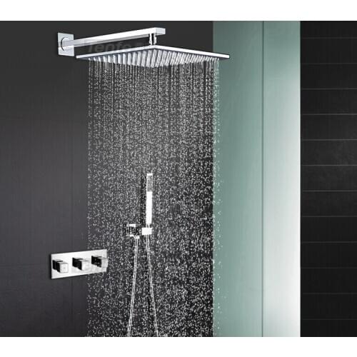 2020 Wholesale 10 Inch High Quality Solid Brass Chrome Finish in wall mounted Bathroom Shower Set