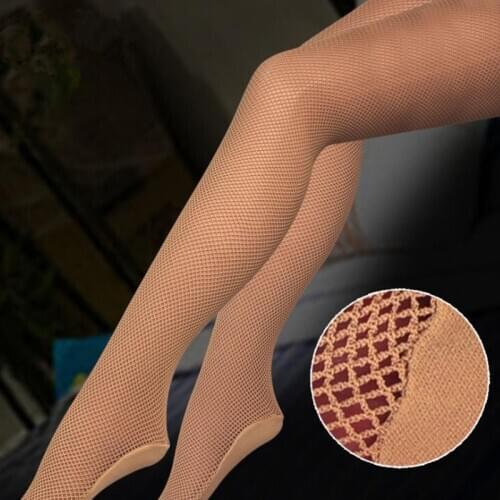 USHINE Professional Caramel Color Black Fishnet Stockings Latin Dance Pantyhose Kids Girls Women