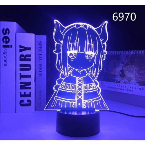 Miss Kobayashis Dragon Maid LED Night Light Anime 3D Table Lamp for Kid Room Decor Nightlight Child Birthday Gift Light