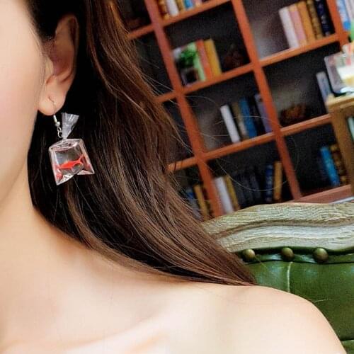 Carp Patterns Goldfish Ear Hook Earrings And Ear Clip For No Ear Hole Use Womens Jewelry Goldfish Clip Earring Accessories