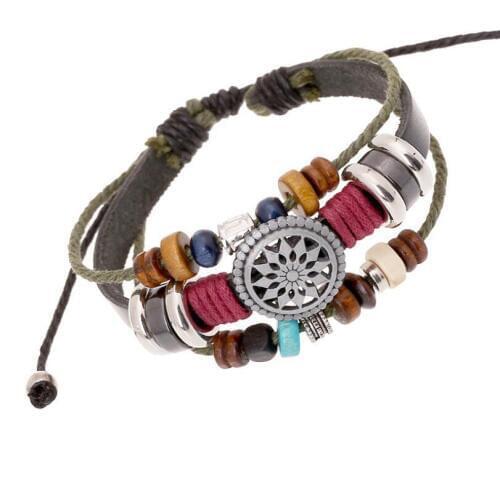 Vintage personality leather bracelet fashion temperament wild beaded leather bracelet new bracelet