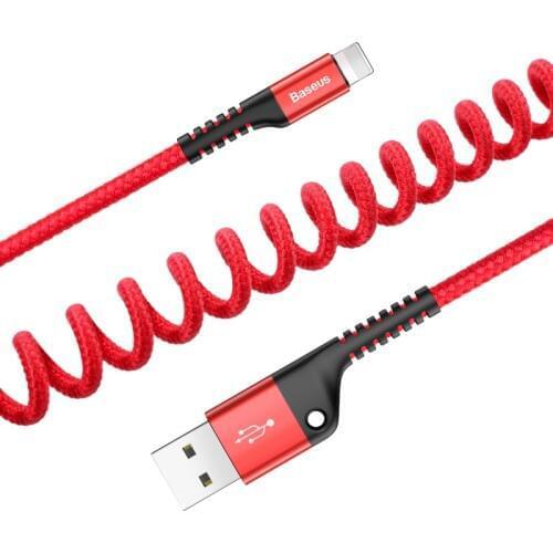 Retractable Spring usb charger cable for iPhone xs max xr x 8 7 6s plus 5s ipad usb Charging data cable for apple lightning 8pin