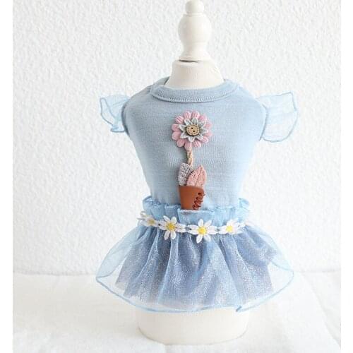 Sweet Decor Dress For Puppies Animal Wholesale Shop Summer New Fashion Vest Shirts Clothes For Chihuahua Dog Pet Supplies