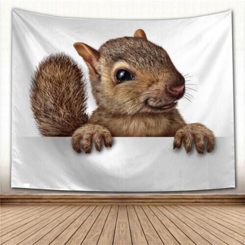 Animal Squirrel Tapestry Colorful Psychedelic Decorative Carpet Wall Fabric For Living Room Bedroom Tapestries Accessories