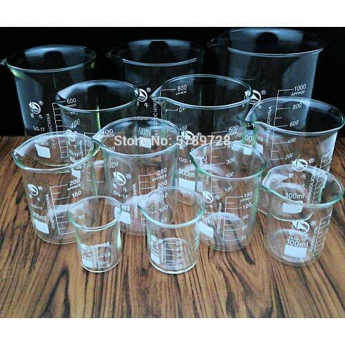 1PC 25ml to 2000ml Lab Borosilicate GLass beaker all sizes chemical experiment Laboratory Equipment