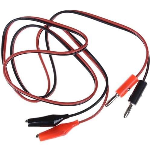 1PCS Power Test Cable 2 Banana Plugs To 2 Alligator Clips Power Test Cord Red And Black Wire Length 1 M Low Frequency