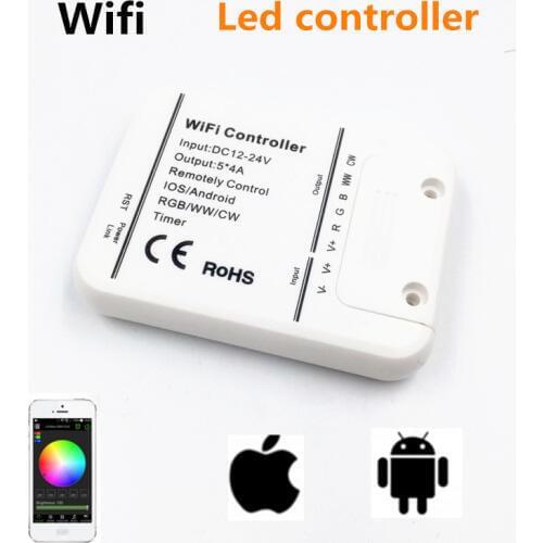 1PCS wifi led controller iginal 16Million colors Wifi 5channels RGB/WW/CW led controller smartphone control music and timer mode