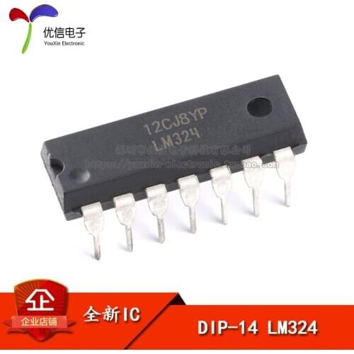 Quad line LM324 operational amplifier DIP-14