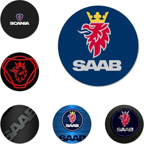 58mm fashion car saab logo Badge Brooch Pin Accessories For Clothes Backpack Decoration gift