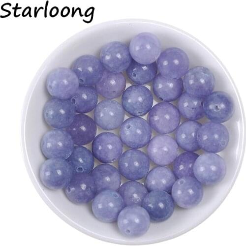 6-10mm Round Natural Stone Aquamarines Beads Loose Strand Spacer Pick Size 15" DIY for Bracelet Necklace Jewelry Making Casual