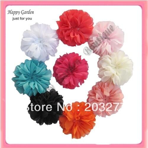 Free shipping!!24pcs/lot DIY 7colors chffion flower mix order