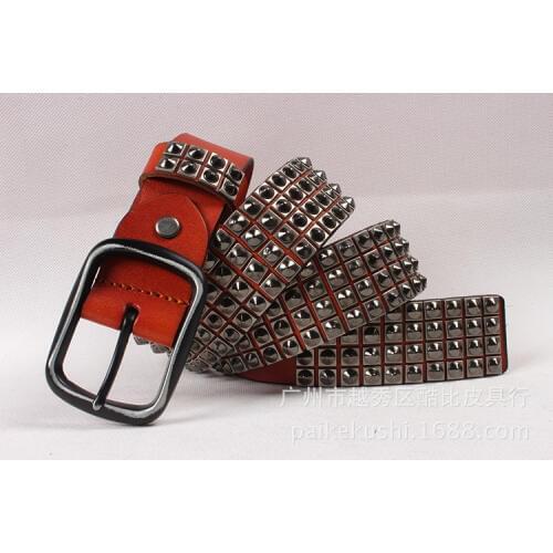 Free Shipping,New punk style natural 100% cow leather buckle belt.street brand genuine leather fashion vintage rivet belts