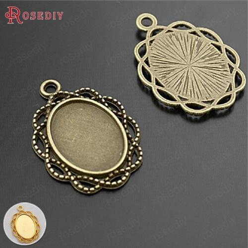 C657)20 pieces 30x21mm,inside 18x13mm Antique Bronze Zinc Alloy Oval Cameo settings Diy Jewelry Findings Accessories wholesale