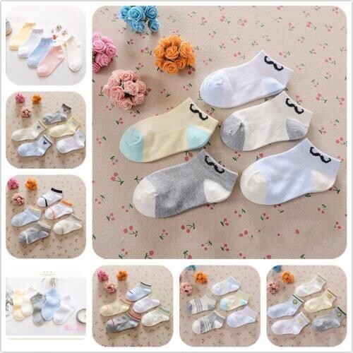 2020 Mustache Children Sock Summer Baby Boy Socks Cotton Beard Anklets Boat Short Sock Kids Hose 0-12Year Half-Sock Shallow Shoe