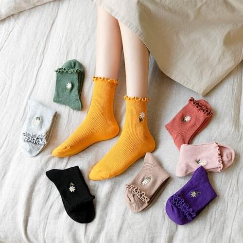 Instagram Hot Socks Womens Fashion Color Solid Socks Cotton Socks Woman Girls Casual Yellow White Green Pink Purple Socks
