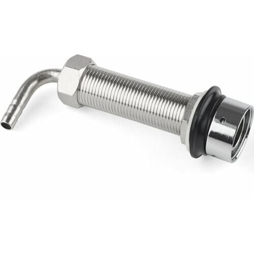 92.5mm Stainless Steel Elbow Shank Beer Tap Draft Beer Faucet Accessories with Diameter 8mm for Beer Keg