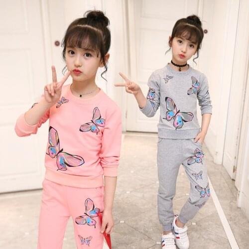 Children Clothing Sets Spring Autumn Girls Sports Suits Long Sleeve T-Shirt+Pants Kids Clothes Casual Girl Tracksuit