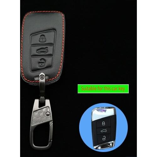 High Quality Leather Key Case Smart Remote Box For Volkswagen Tiguan Golf Mk7 Seat Ibiza Leon Skoda Octavia Altea Aztec Shell