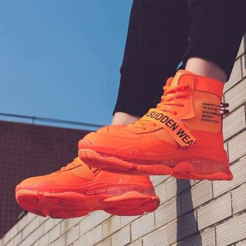 Chunky Mens Sneakers Shoes Men Jelly Shoes 2021 Hot Spring High Top Black White Walk Casual Shoes Mens Trainers Zapatos Hombre