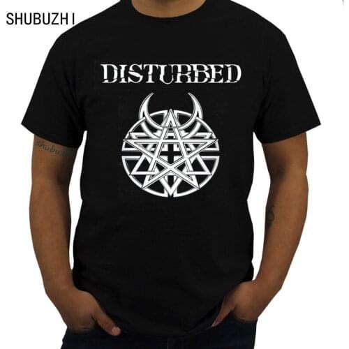Disturbed men Black T-Shirt Heavy Metal Band Fan Tee Shirt Sleeve Tee Shirt Homme T Shirt for female free shipping