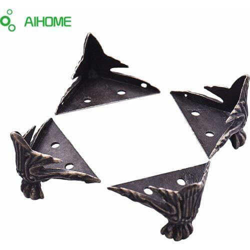 New 4pcs Antique Brass Jewelry Gift Box Wood Case Decorative Foot Feet Leg Corner Protector for wooden cases gifts jewelry boxes