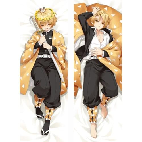 Newly Design Anime Kimetsu No Yaiba Agatsuma Zenitsu Body Pillow Cover Case Pillowcases Cushion with Hidden Zipper