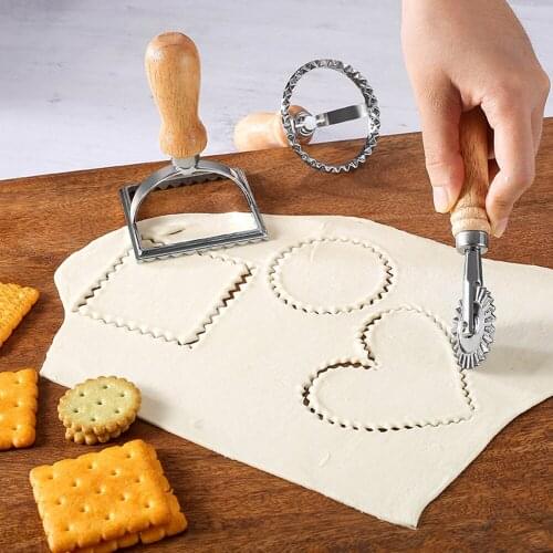 Cokies Mold Ravioli Maker Stamp Pasta Wheel Square Round Ravioli Cutters Pizza Cutting Wheel for Pasta